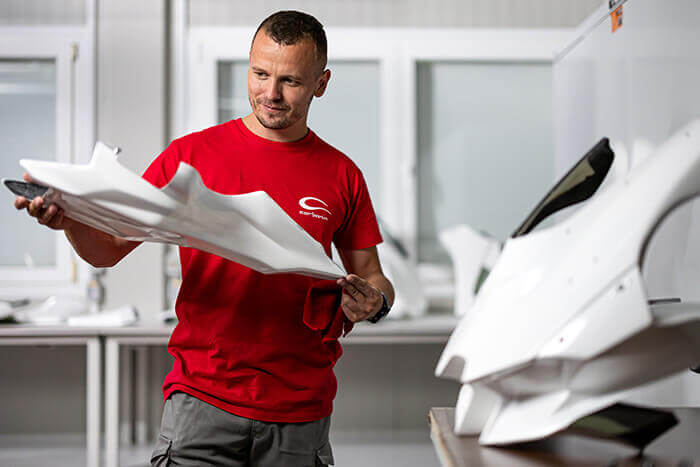 Prototyping new Avio fiber motorbike prototype